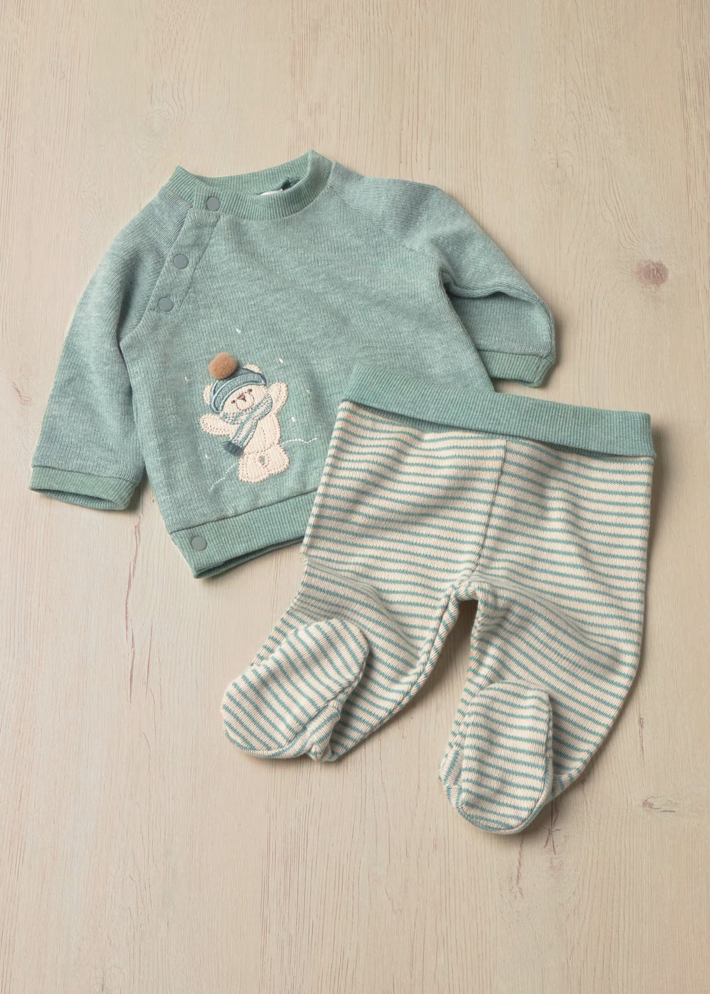 Conjunto pantalón y sudadera aqua recién nacido