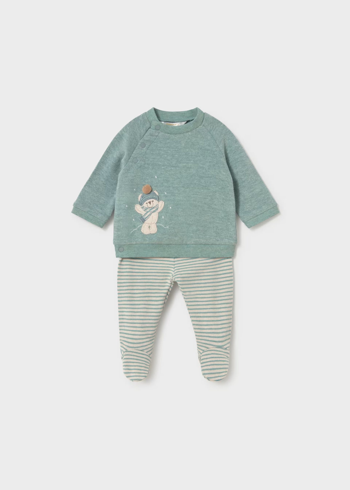 Conjunto pantalón y sudadera aqua recién nacido