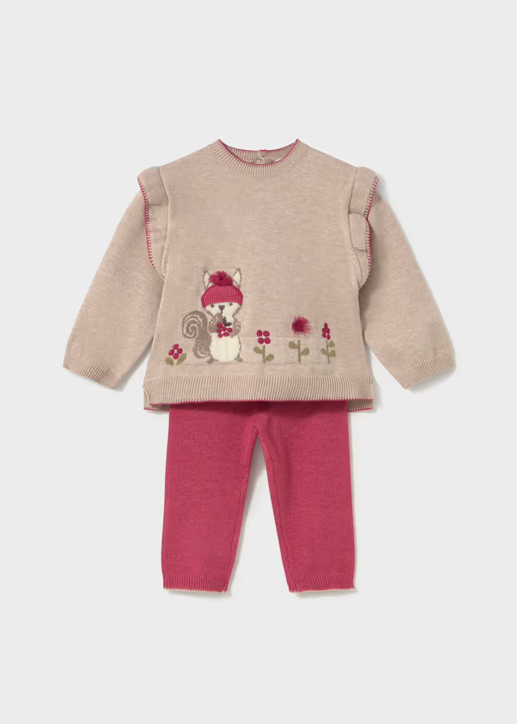 Conjunto tricot suéter bebé niña