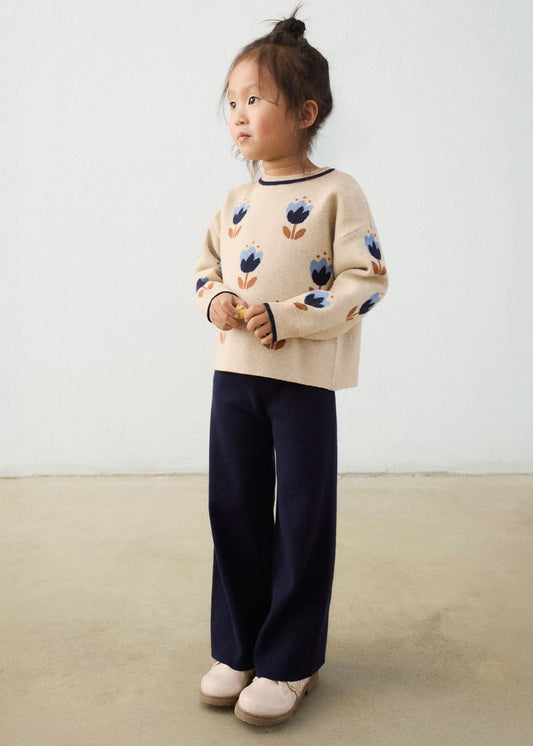 Conjunto pantalón y suéter marino mini niña
