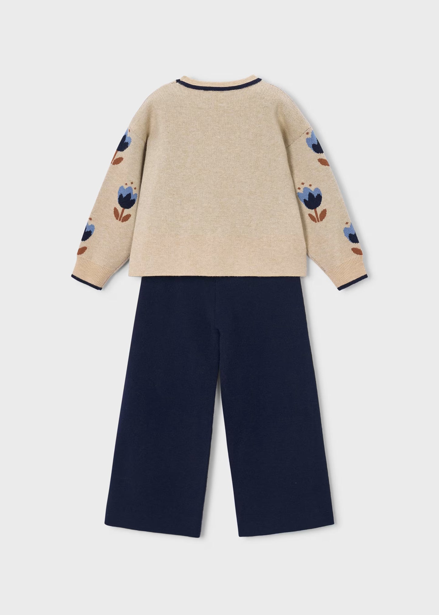 Conjunto pantalón y suéter marino mini niña