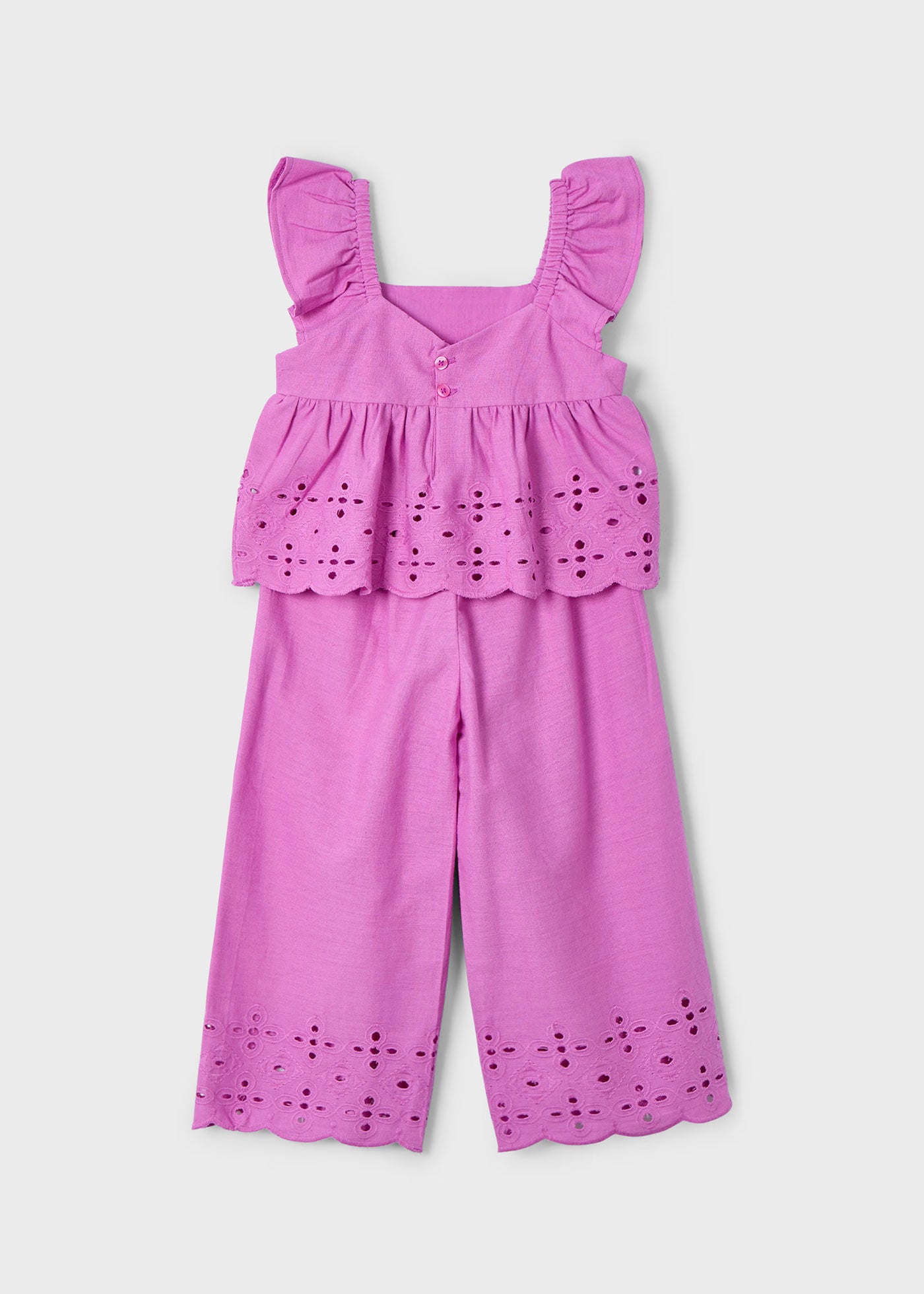 Conjunto blusa con pantalón orquídea mini niña