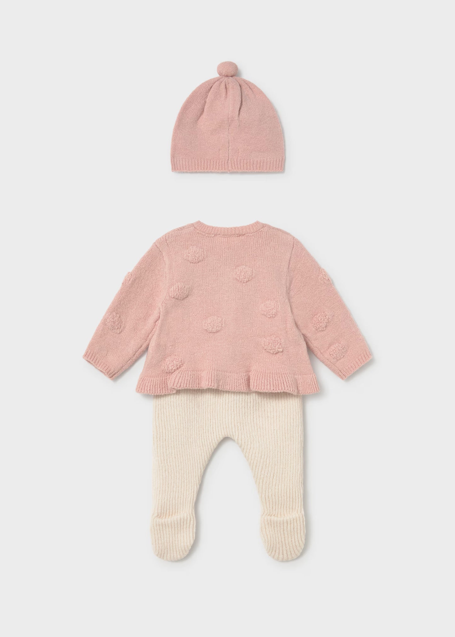 Conjunto pantalón y torera rosa recién nacida