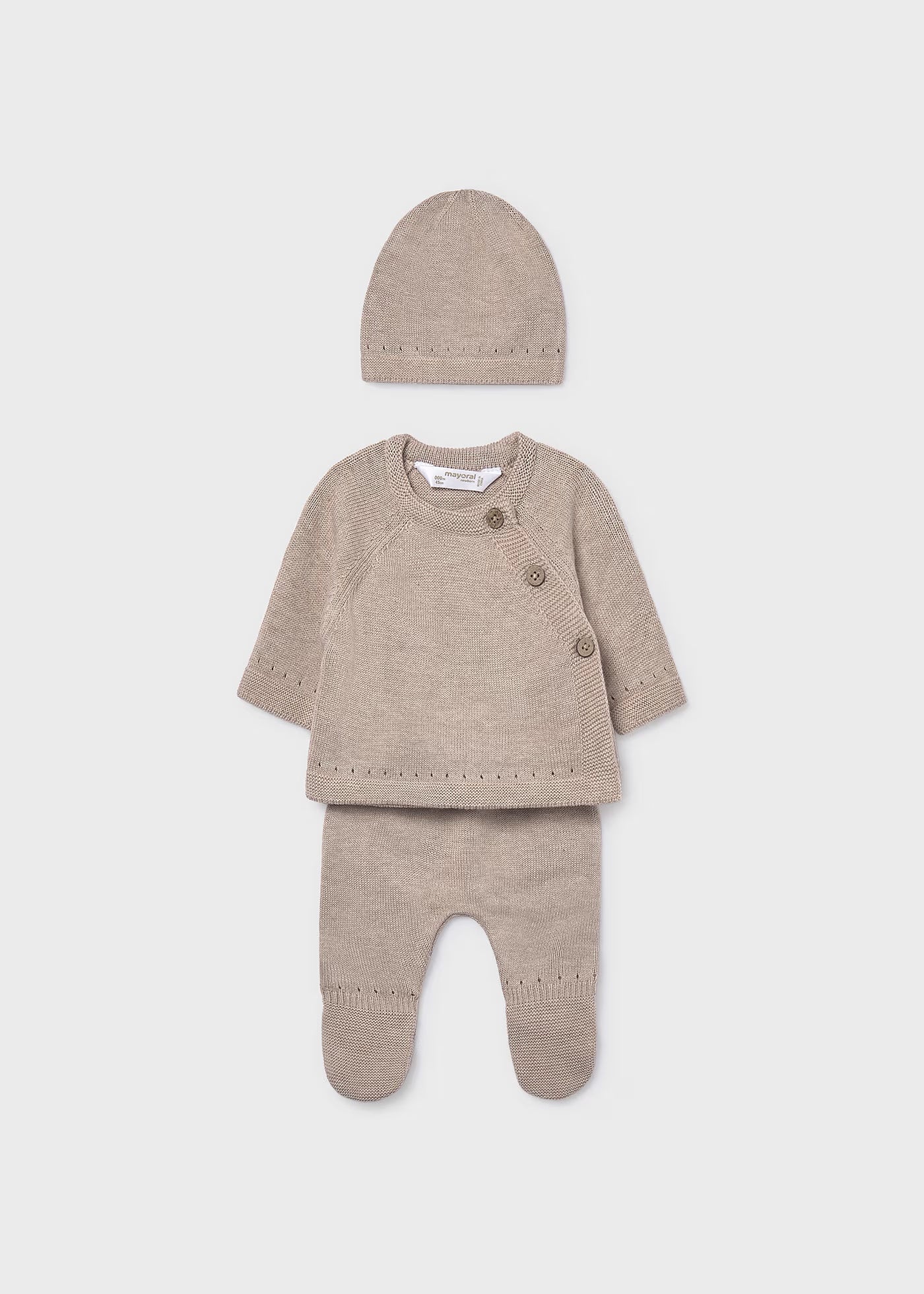 Conjunto regalo 3 piezas tricot unisex recién nacid@