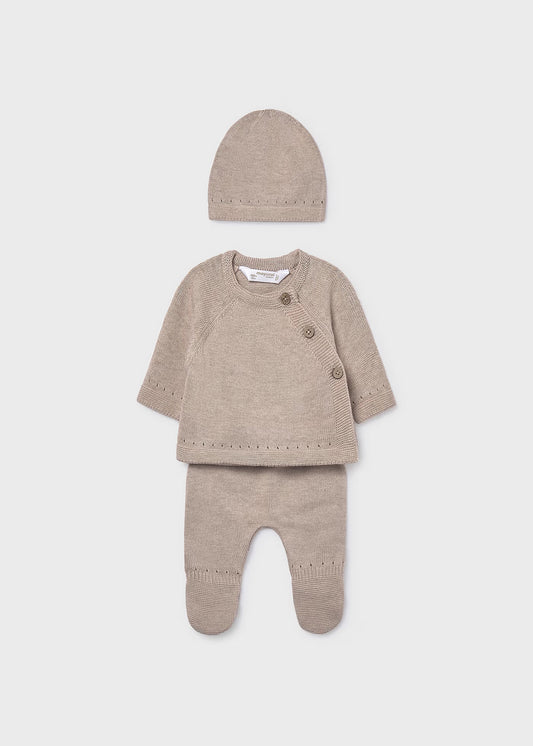 Conjunto regalo 3 piezas tricot unisex recién nacid@