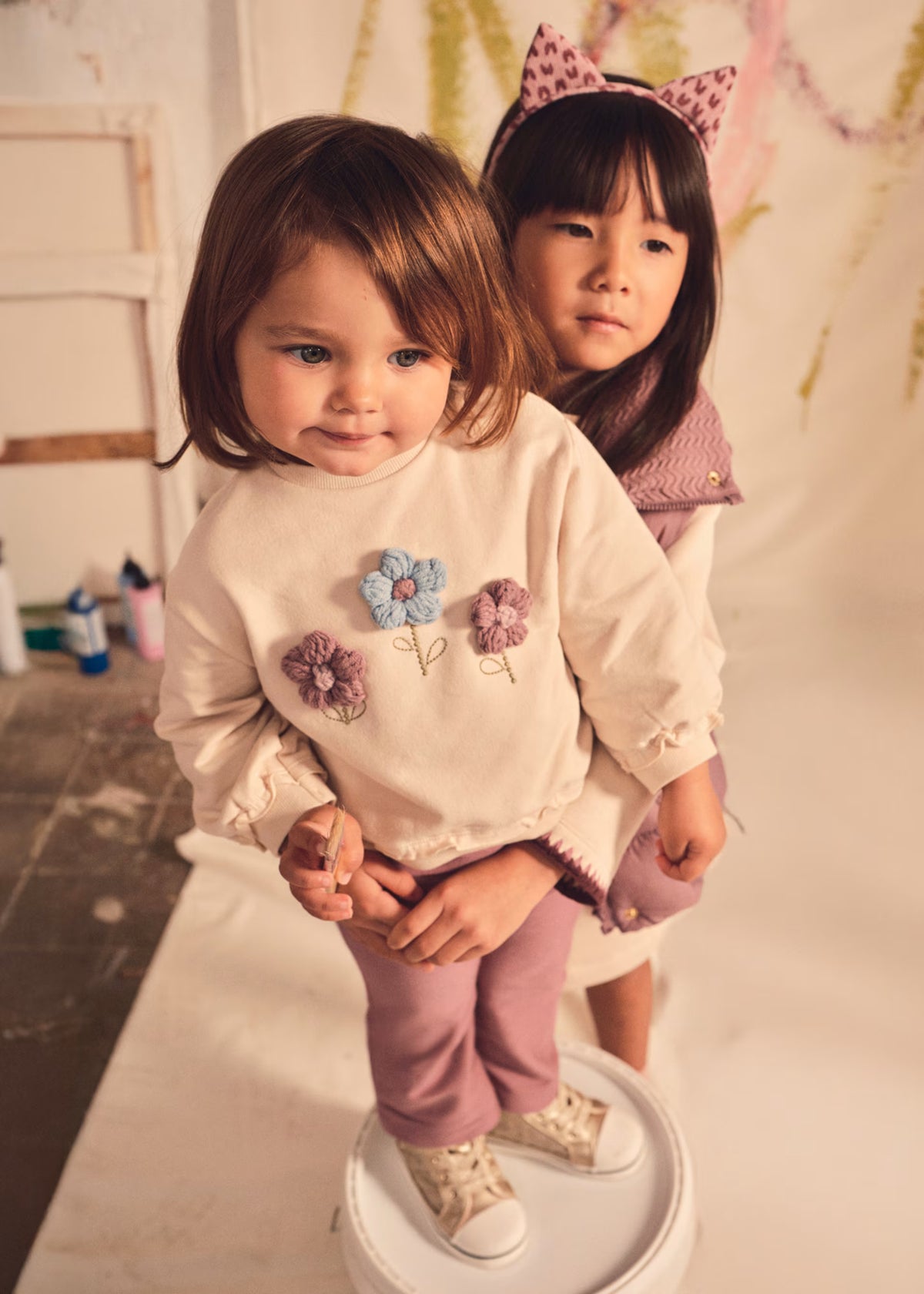 Conjunto sudadera y pantalón violeta bebé niña