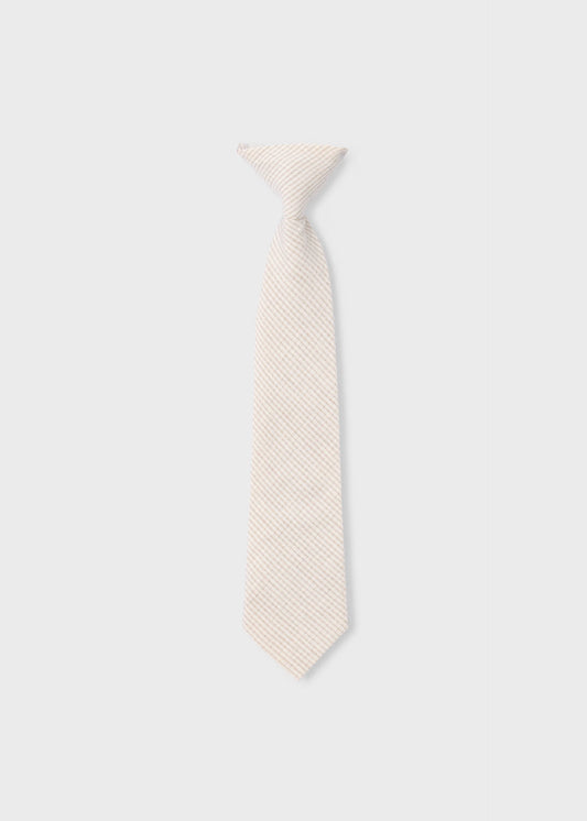 Corbata lino beige bebé niño y mini niño
