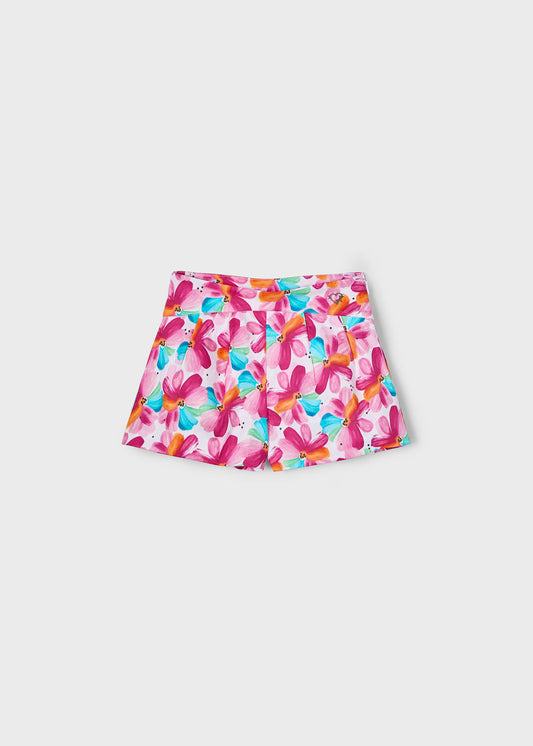 Short floreado magenta mini niña