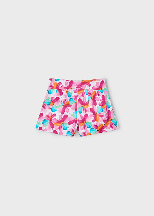 Short floreado magenta mini niña