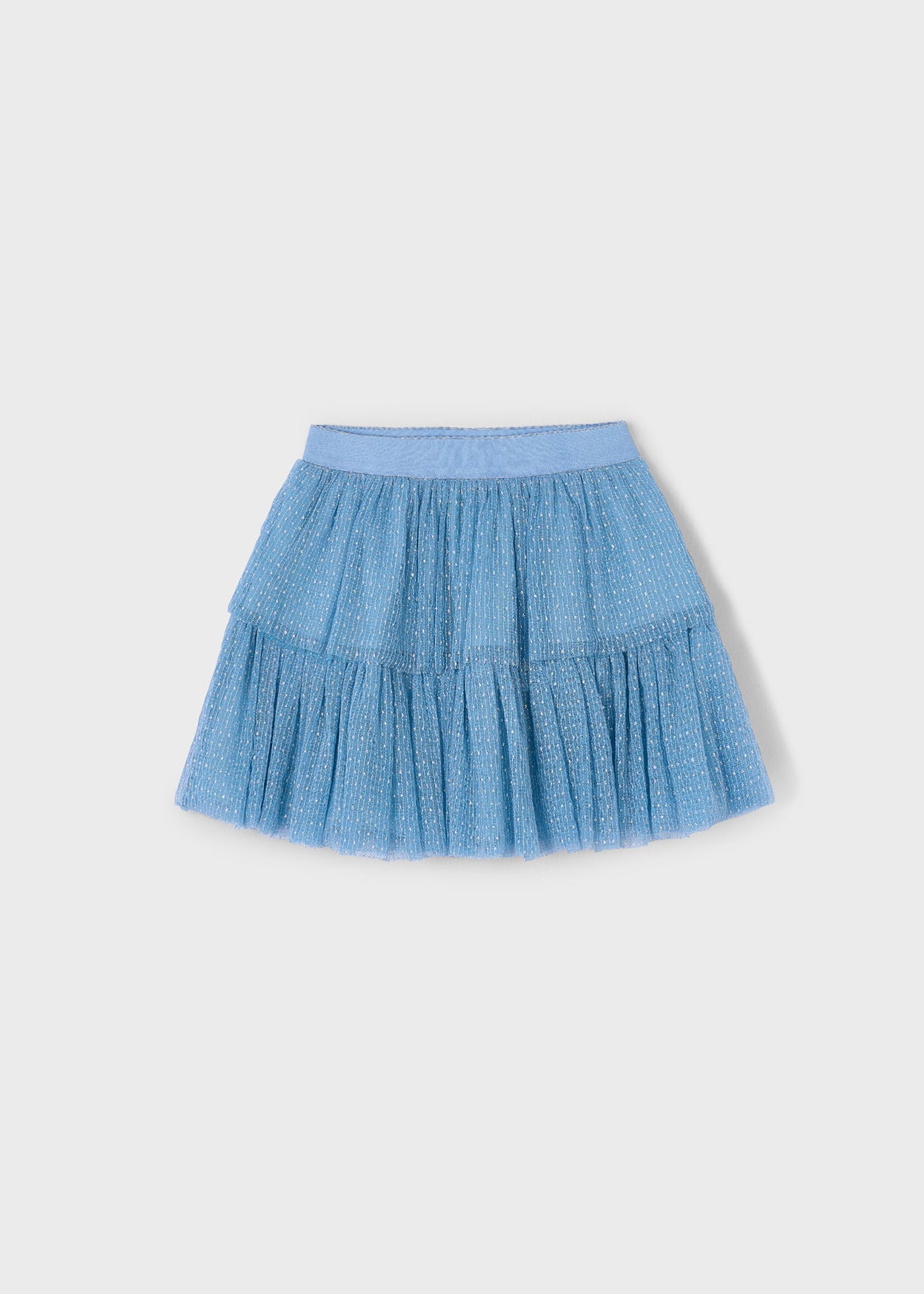 Conjunto falda tul azul mini niña
