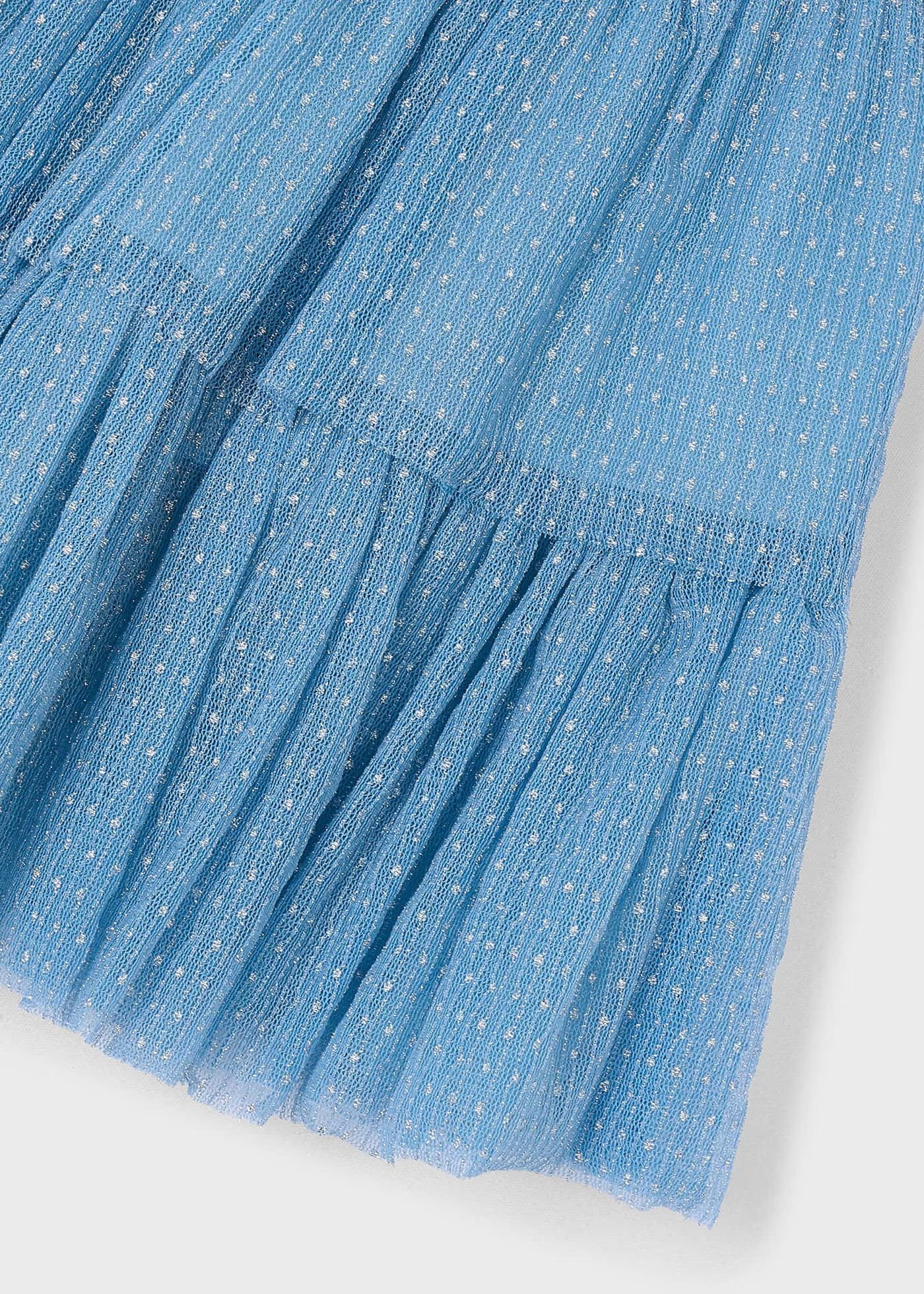 Conjunto falda tul azul mini niña