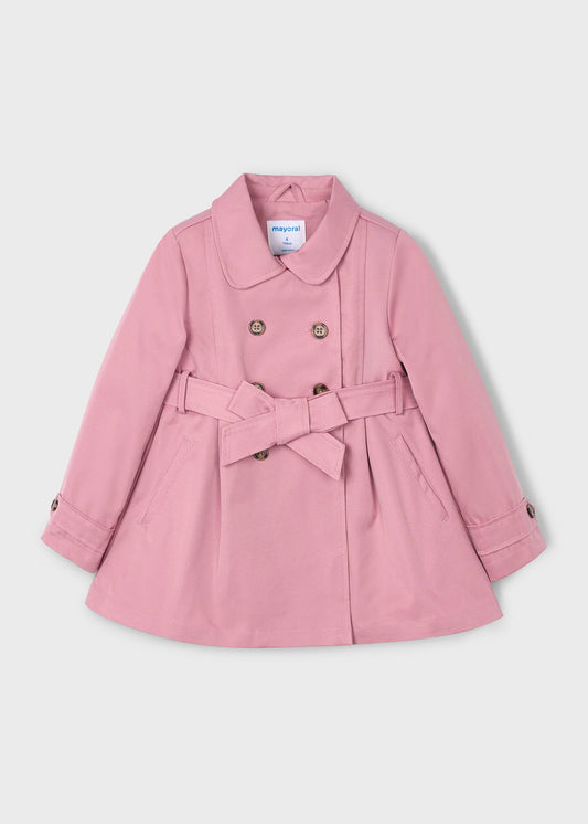 Gabardina rosa mini niña