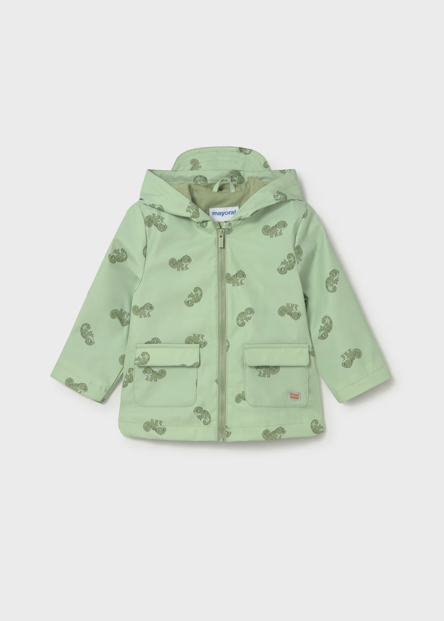 Impermeable verde bebé niño