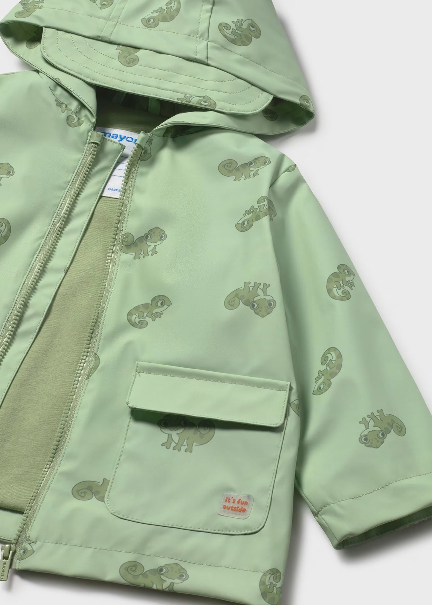 Impermeable verde bebé niño