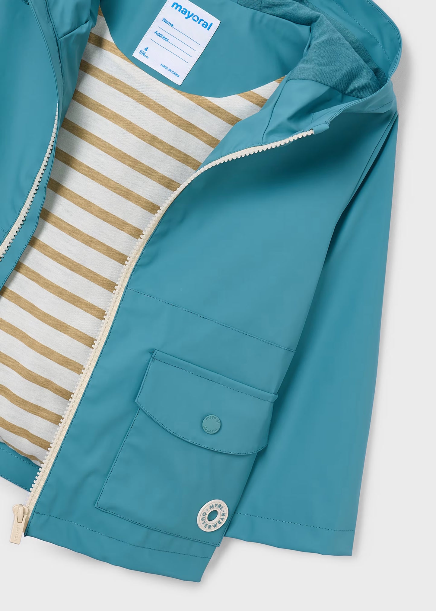 Impermeable azul aqua mini niño