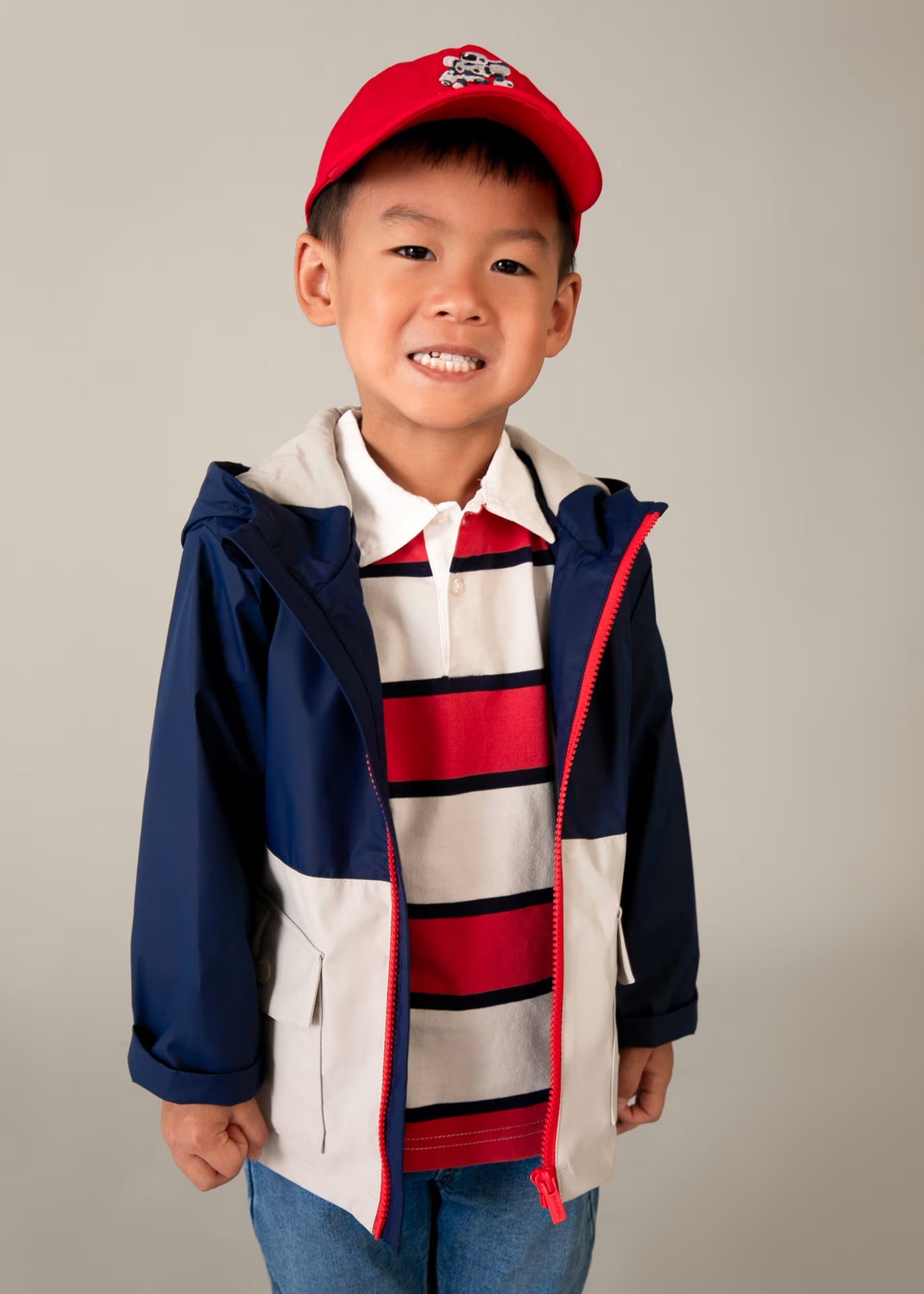 Impermeable azul marino mini niño