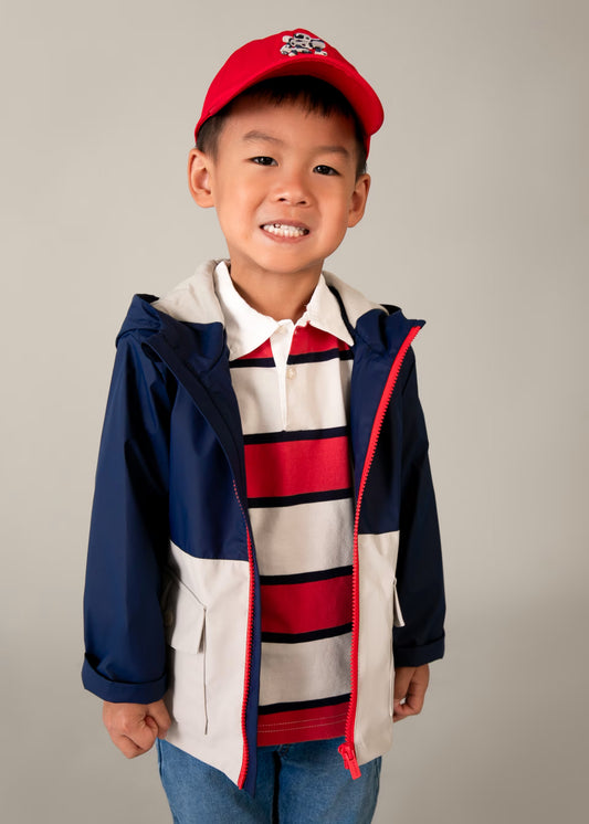 Impermeable azul marino mini niño
