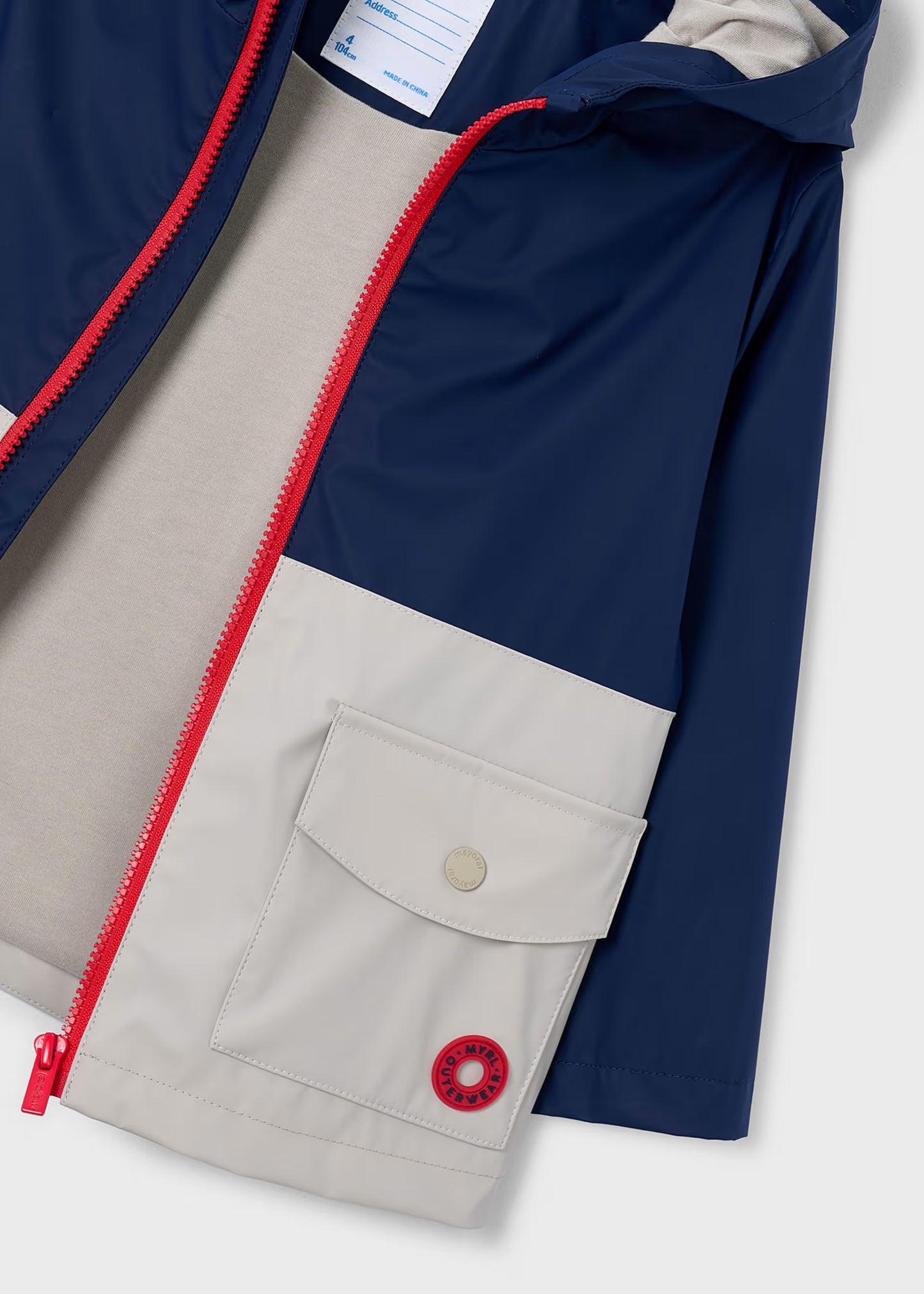 Impermeable azul marino mini niño