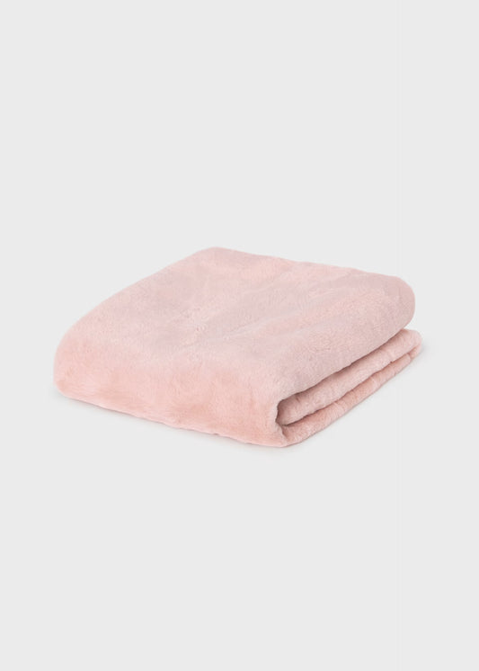 Manta con pompón rosa recién nacida