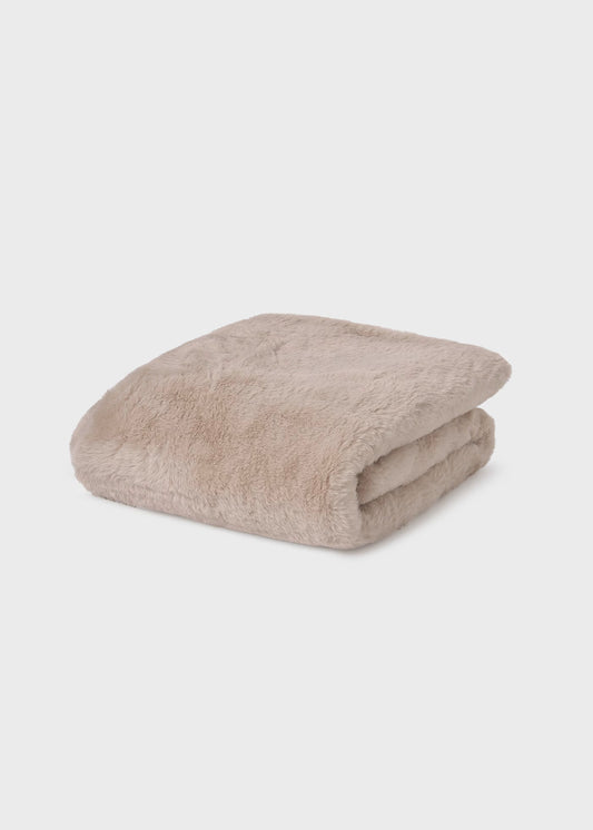 Manta pelo pompones beige recién nacid@
