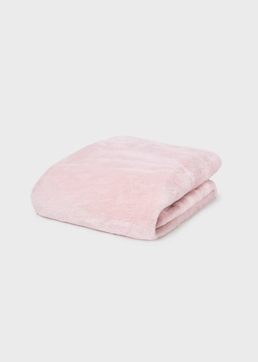 Manta pelo pompones rosa recién nacida