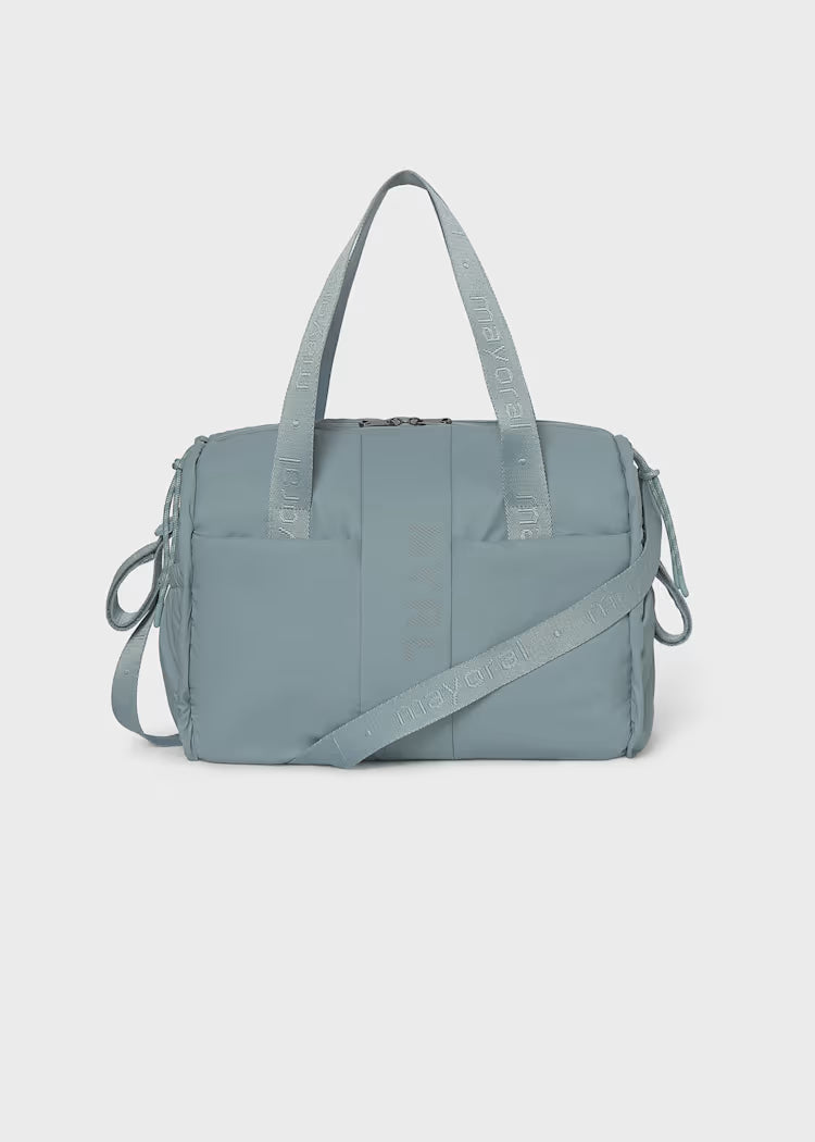 Bolso pañalera impermeable azul recién nacido