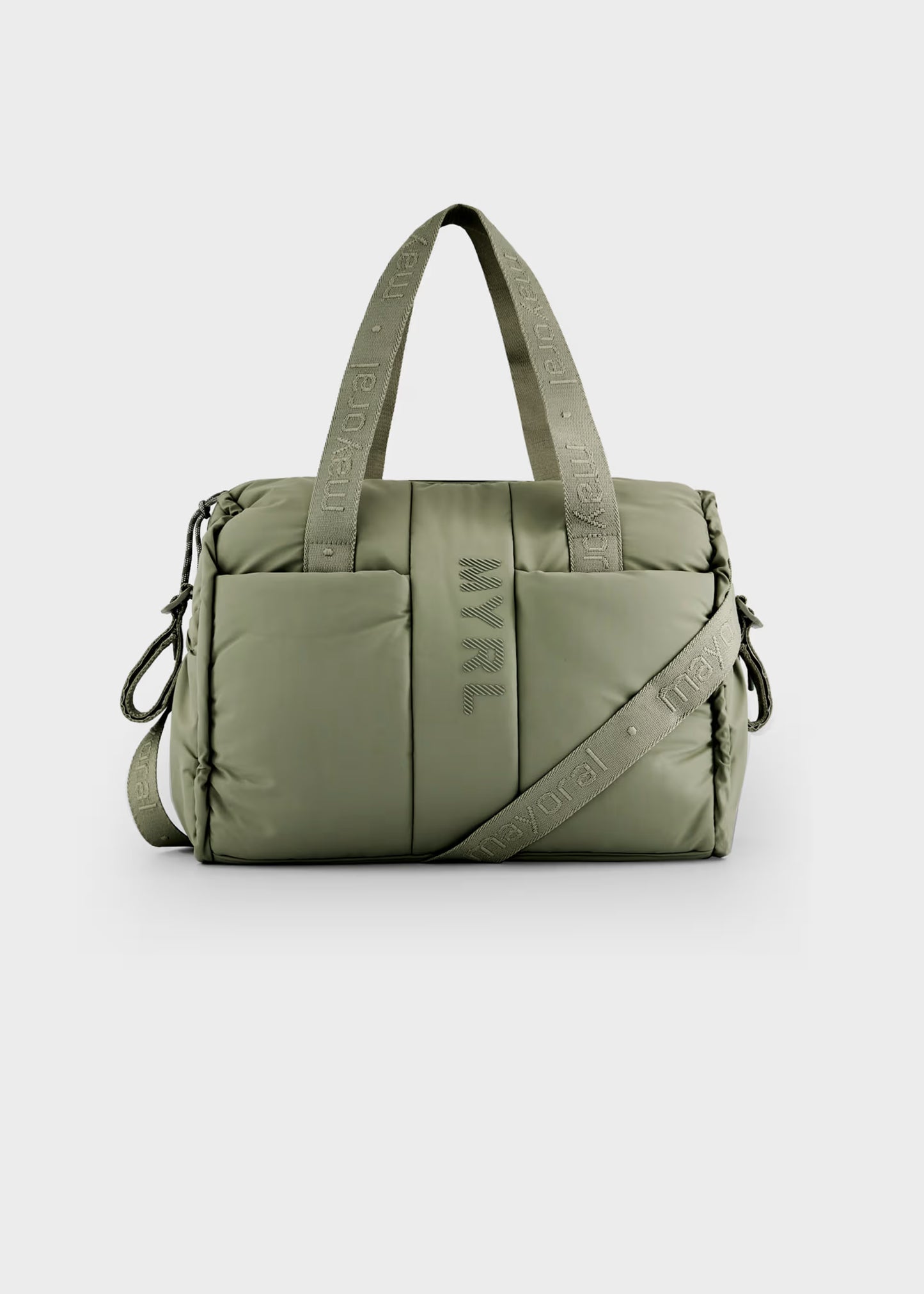 Bolso pañalera impermeable verde recién nacido