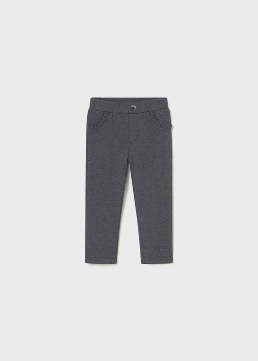 Pantalón felpa básico gris bebé niña