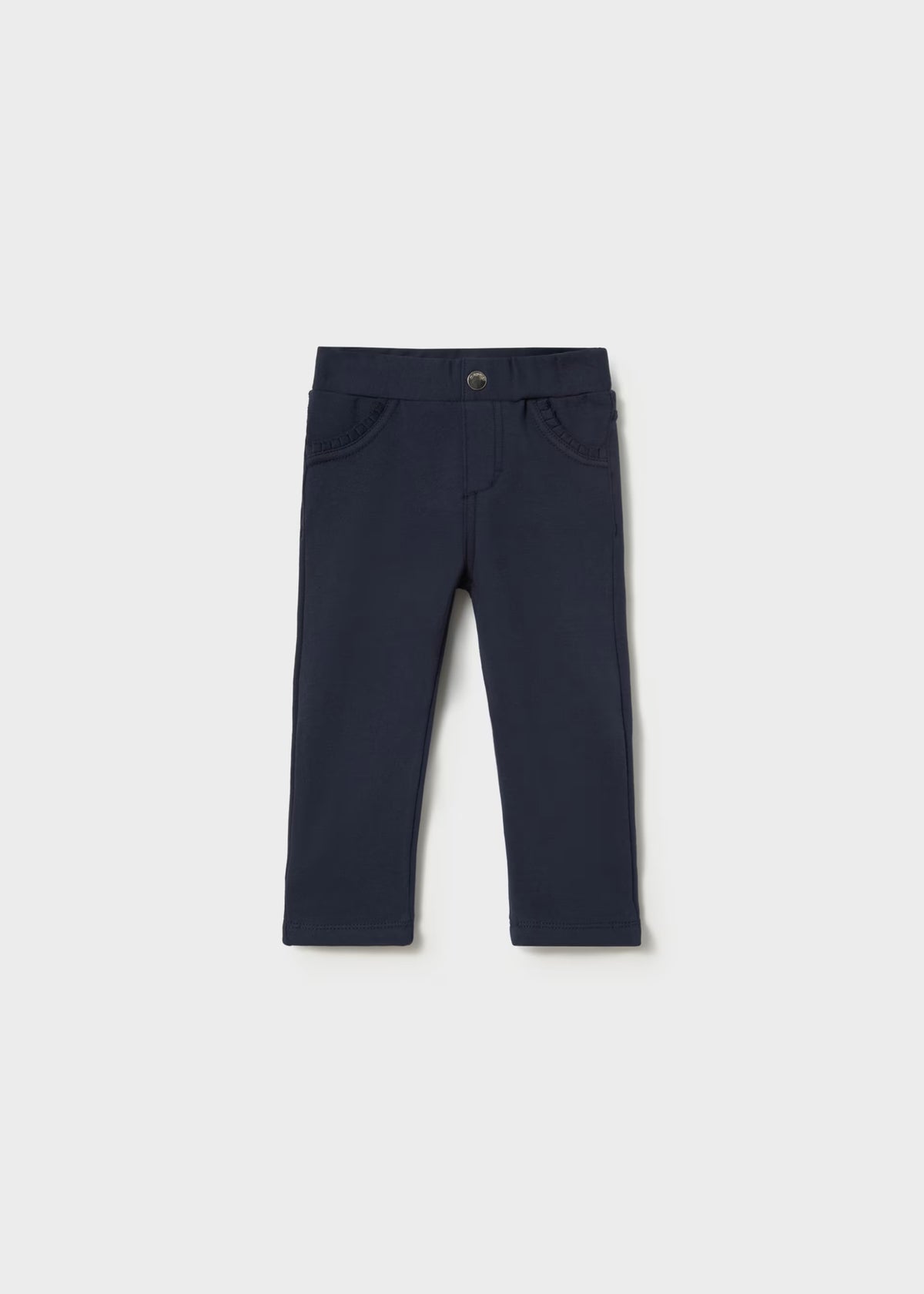 Pantalón felpa básico azul marino bebé niña