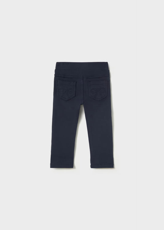 Pantalón felpa básico azul marino bebé niña