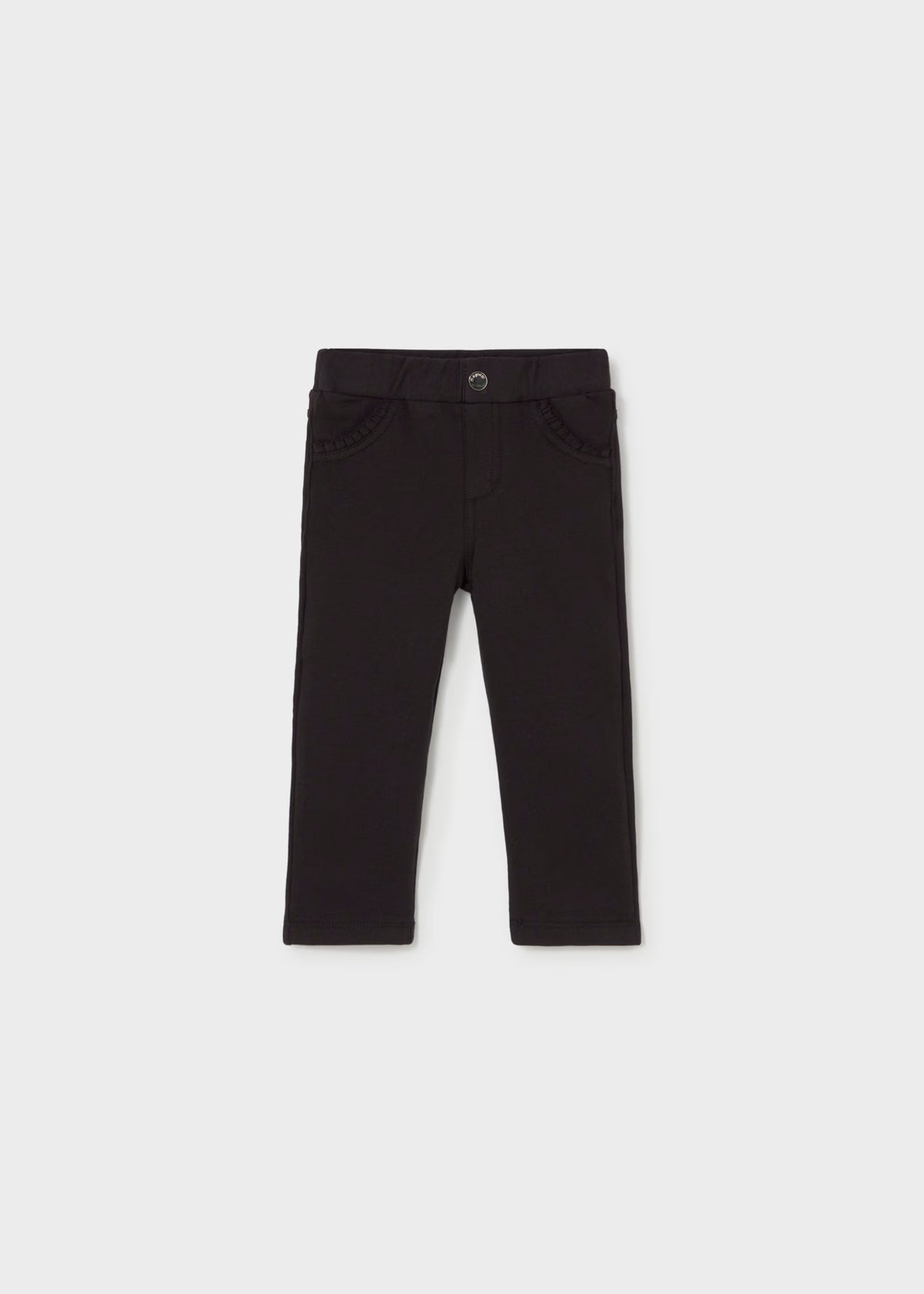 Pantalón felpa básico negro bebé niña