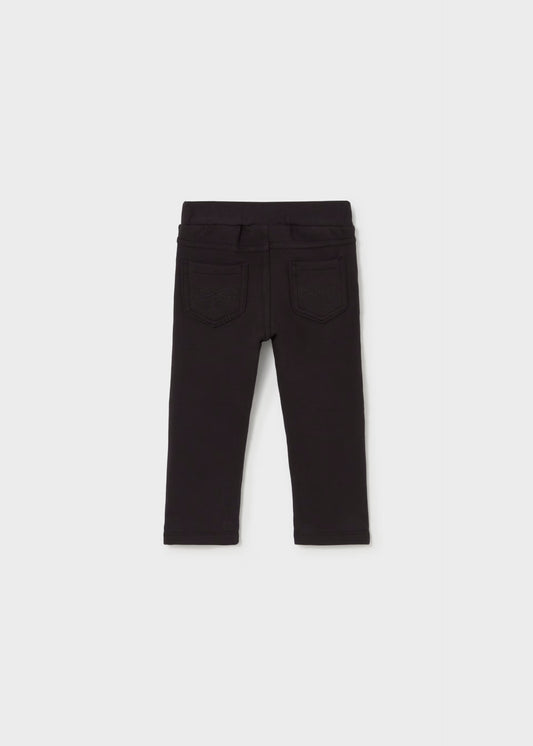 Pantalón felpa básico negro bebé niña