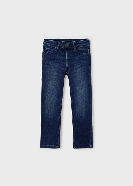 Pantalón mezclilla entallado azul mini niño