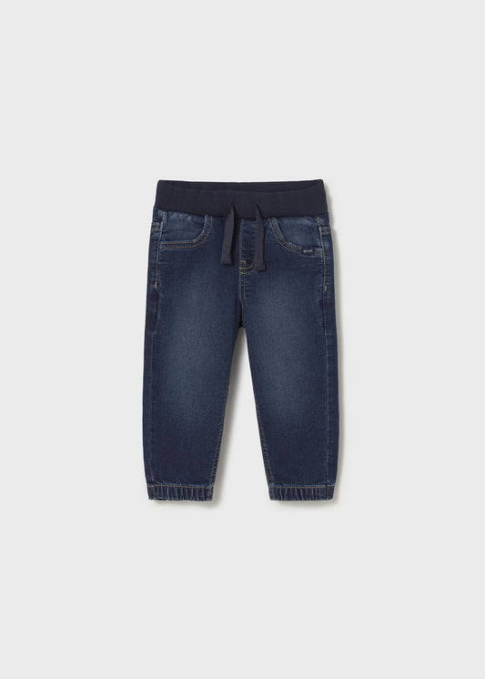 Pantalón de mezclilla jogger oscuro bebé niño