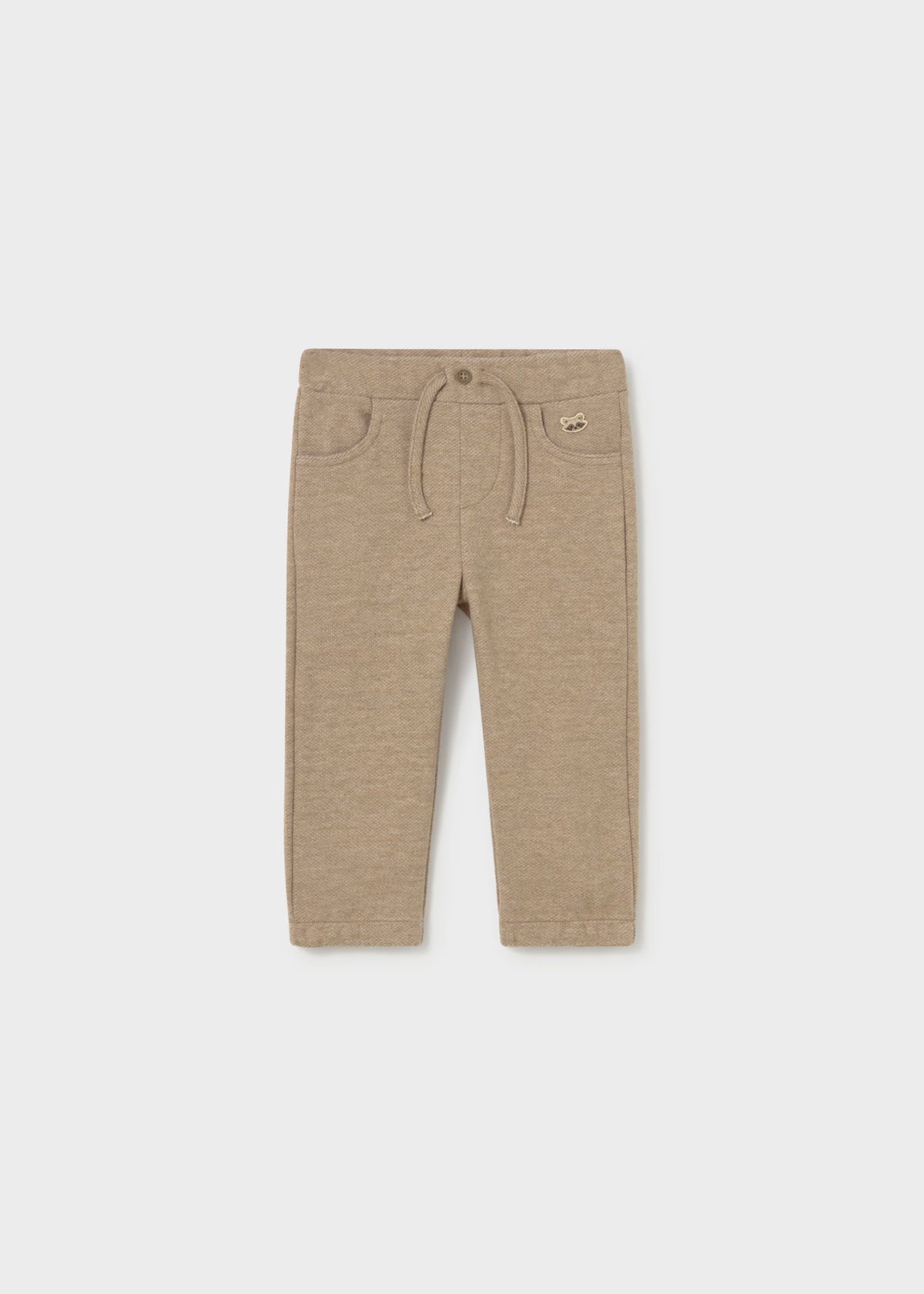 Pantalón punto felpa beige bebé niño