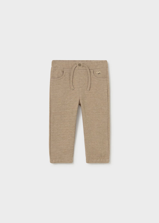 Pantalón punto felpa beige bebé niño