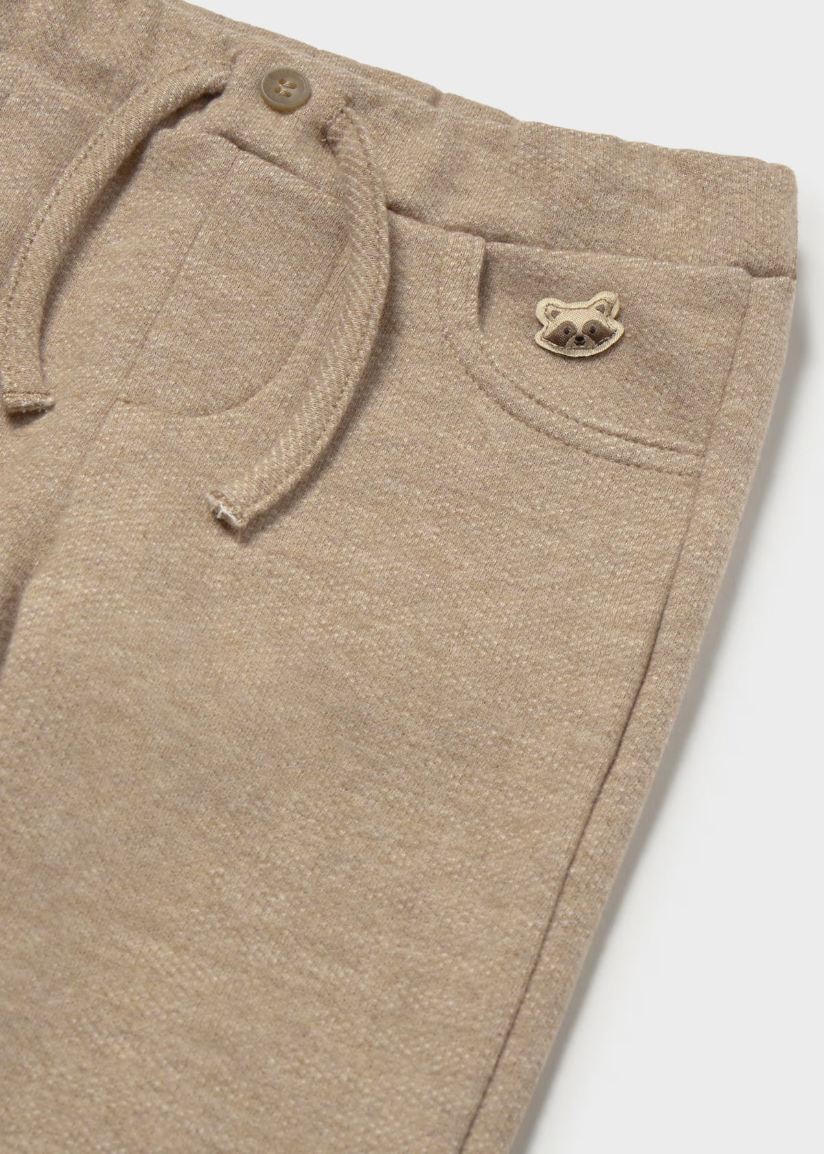 Pantalón punto felpa beige bebé niño