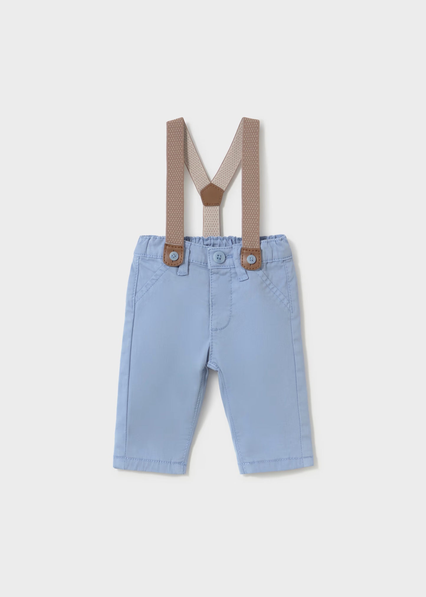 Pantalón azul con tirantes recién nacido