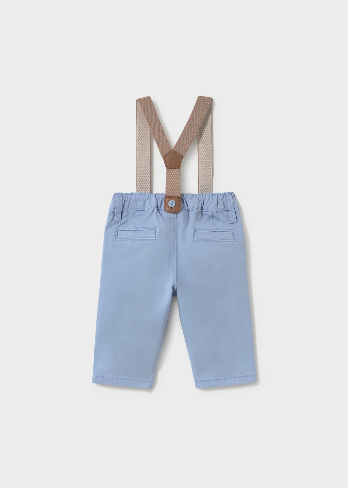 Pantalón azul con tirantes recién nacido