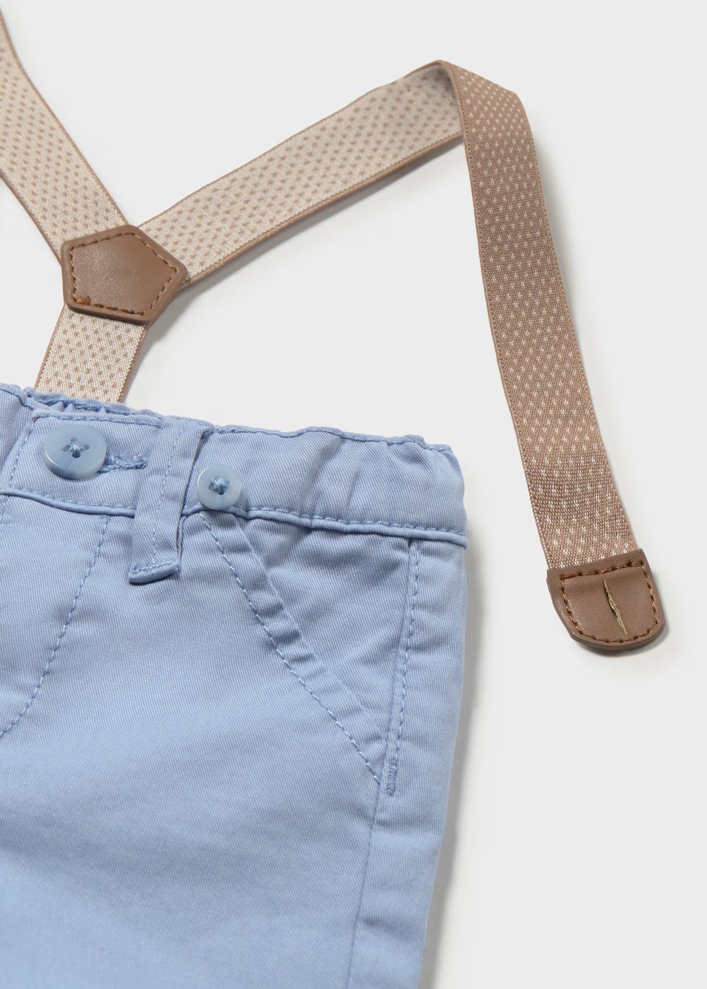 Pantalón azul con tirantes recién nacido