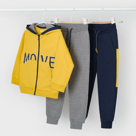 Conjunto de pants amarillo chandal 3 piezas para mini niño
