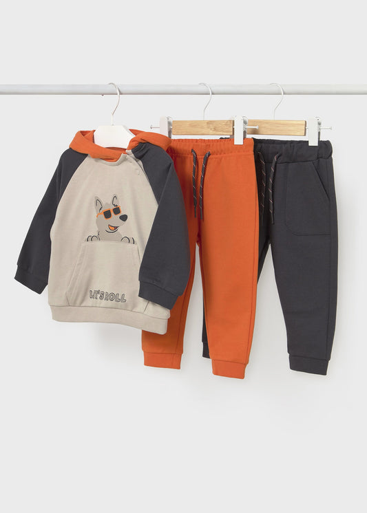 Conjunto de pants naranja 3 piezas bebé niño