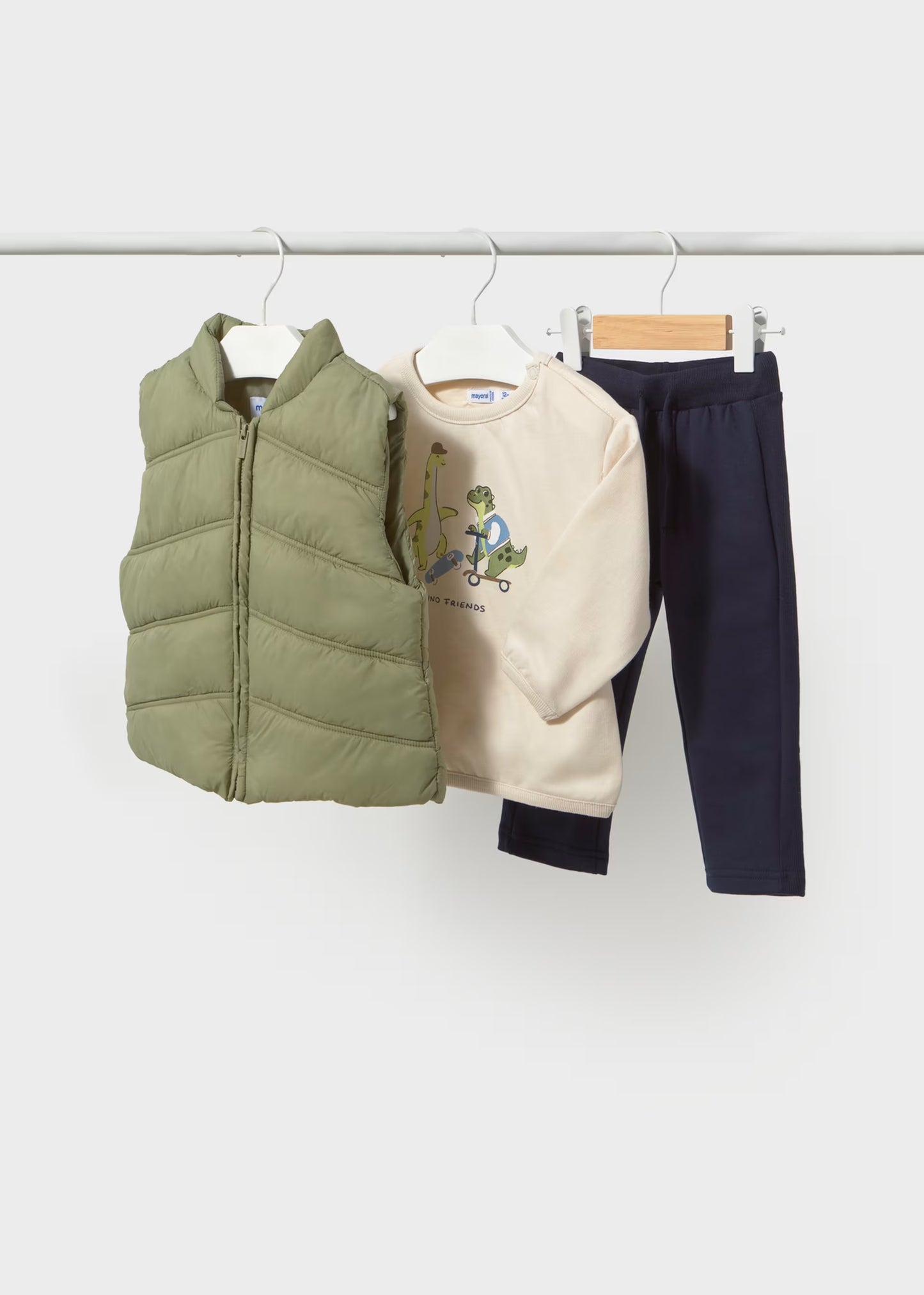 Conjunto de pants con chaleco dino bebé niño