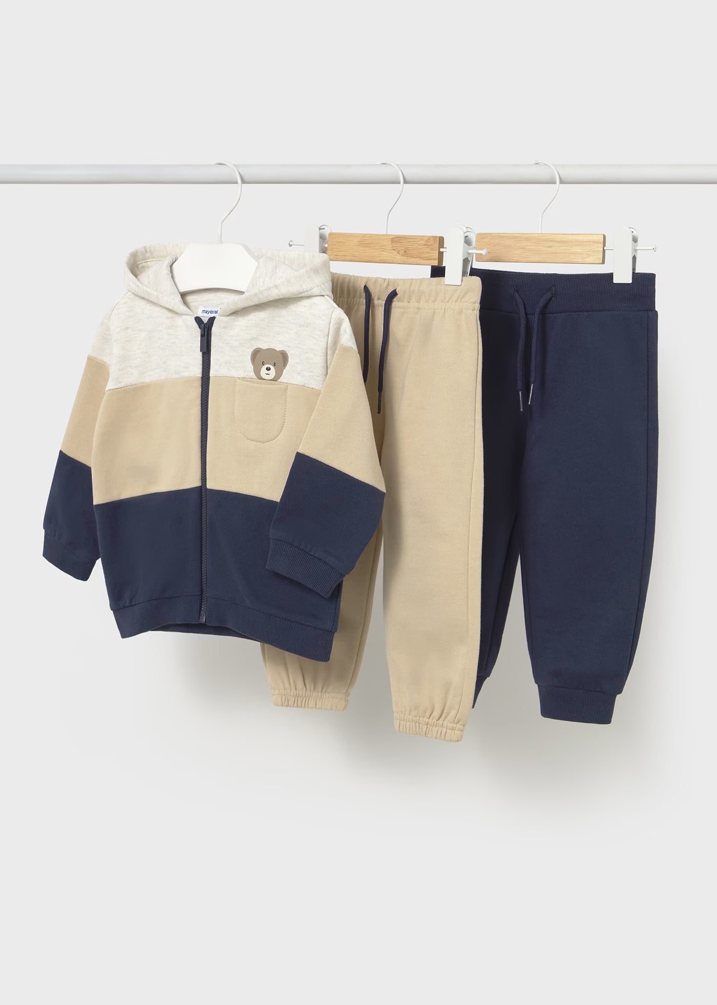Conjunto de pants 3 piezas tricolor bebé niño