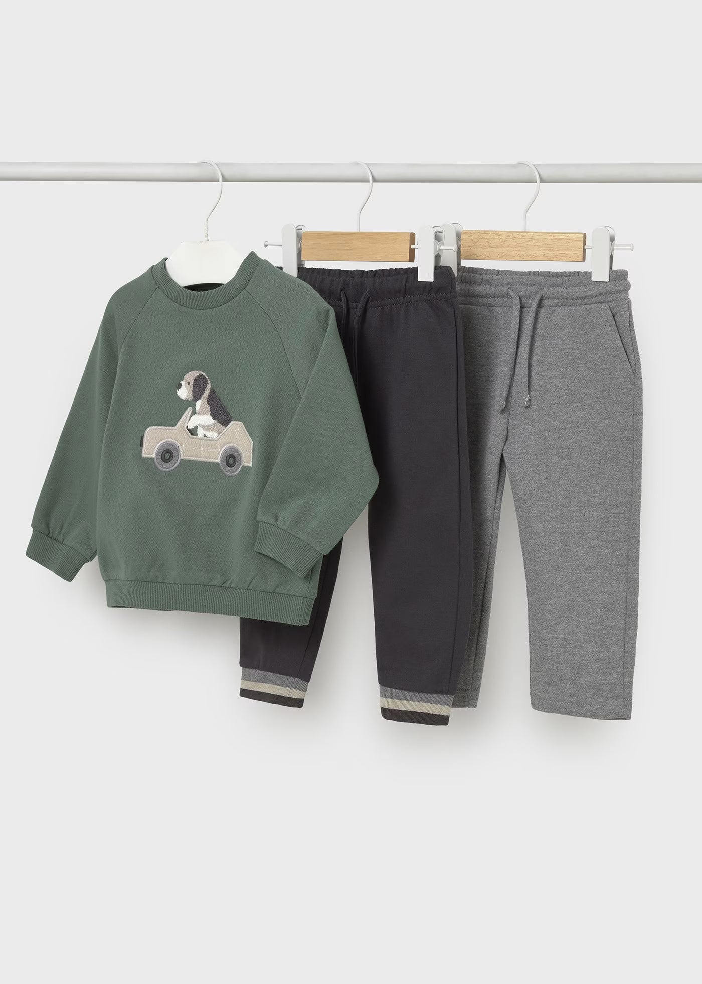 Conjunto de pants verde coche 3 piezas bebé niño