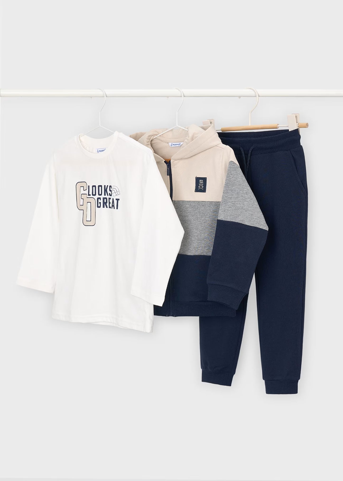 Conjunto de pants 3 piezas azul mini niño