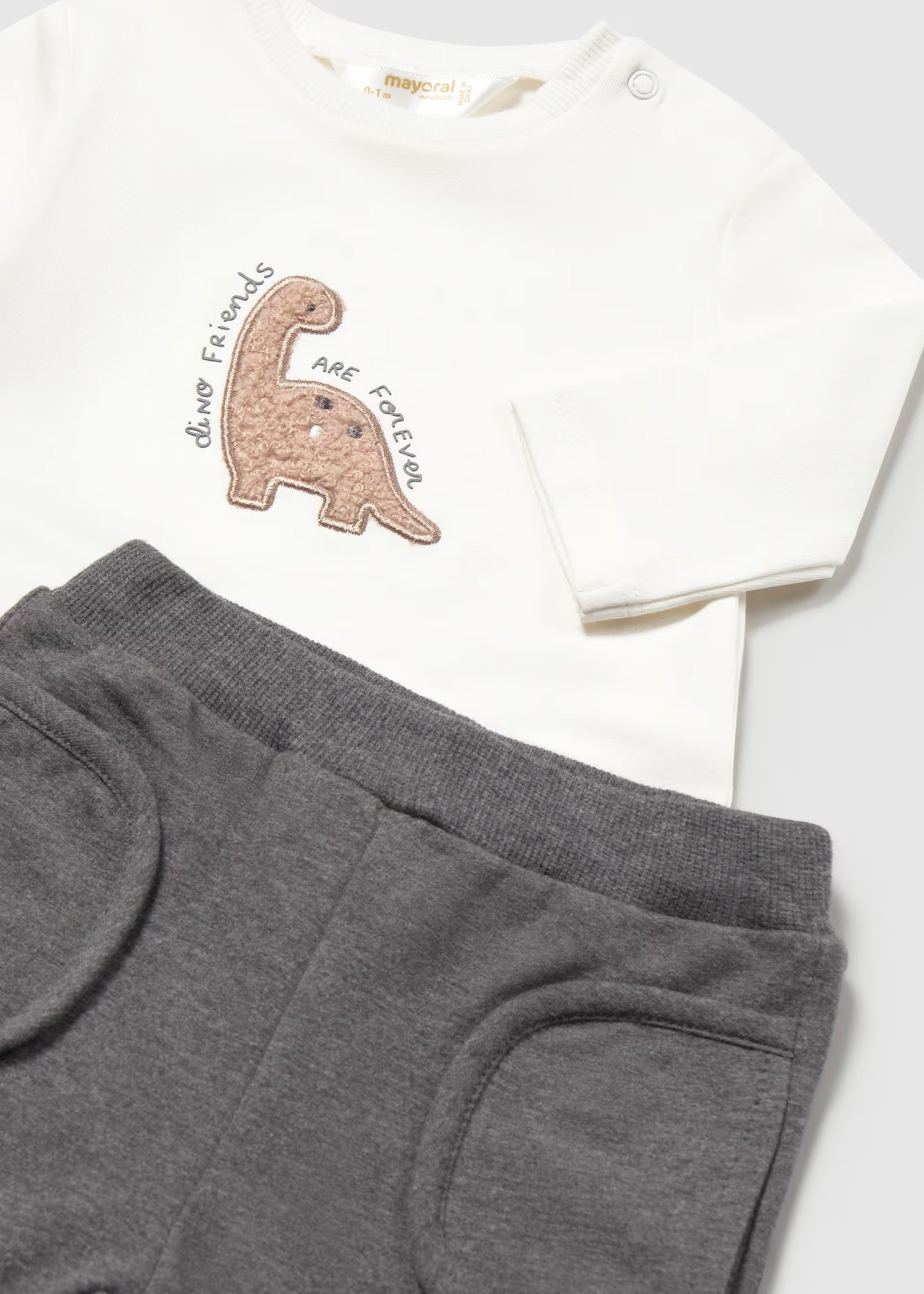 Conjunto de pants con playera dino recién nacido