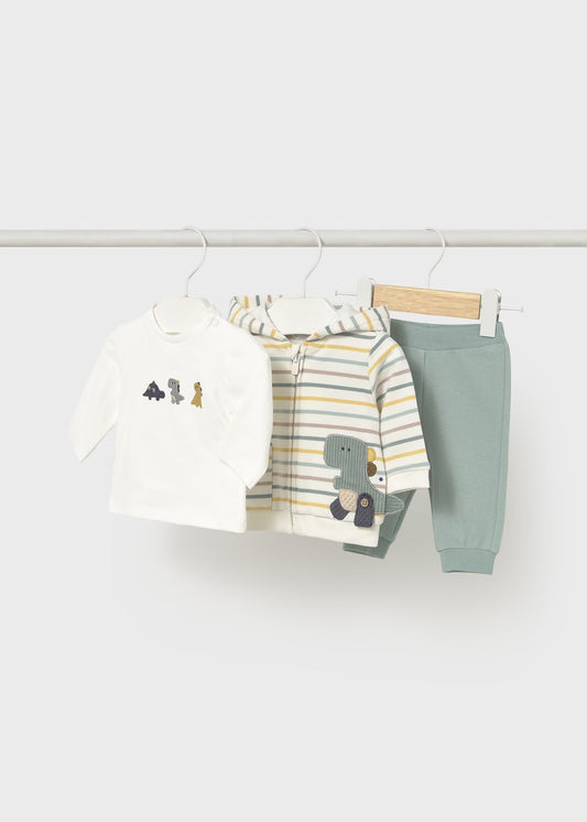 Conjunto de pants verde aqua con playera recién nacido