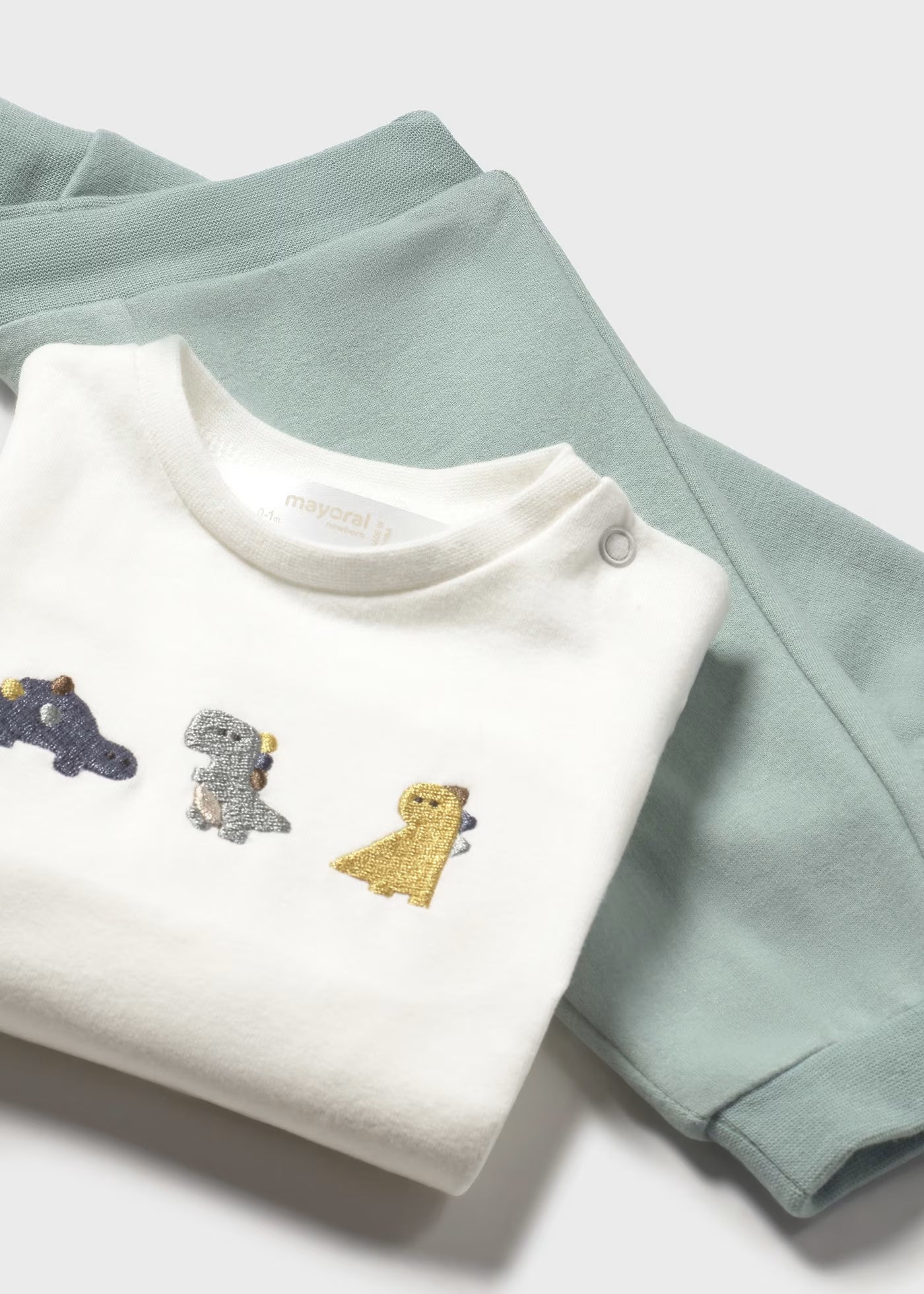 Conjunto de pants verde aqua con playera recién nacido