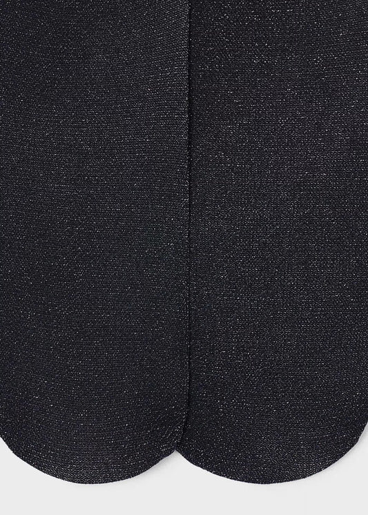 Panty hilo metalizado negro mini niña